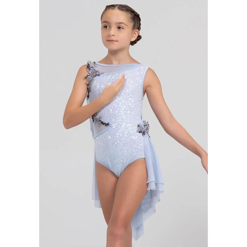Dance Costume Medium Child Blue Weissman 14726 Lyrical Contemporary Sequin Leo